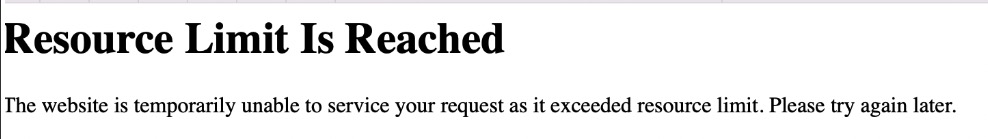 Error Resource Limit Is Reached